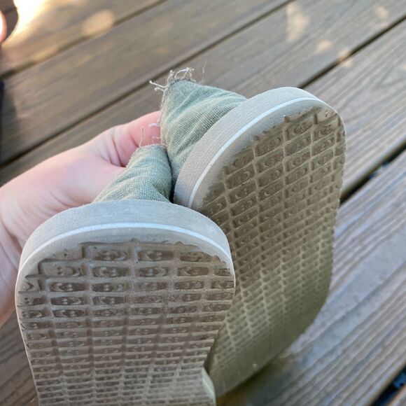 Sanuk Donna Hemp Side Walk Surfer Slip-Ons Women's 7 Color Green - Picture 4 of 6